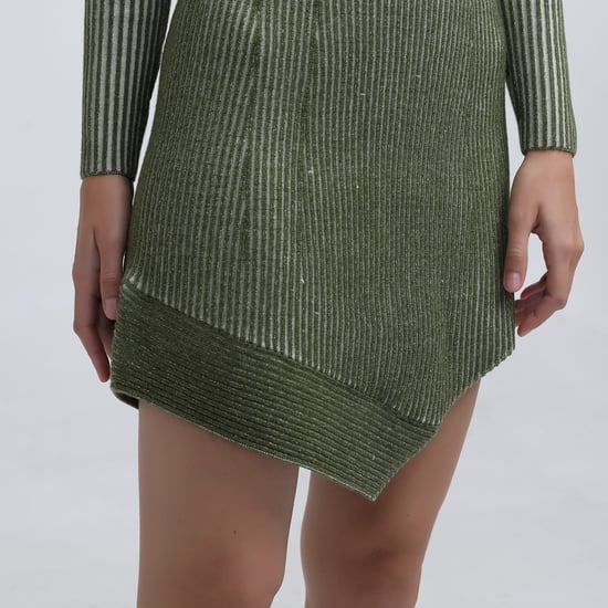 Asymmetrisches kurzes Kleid aus Rippenstrick - Image 6