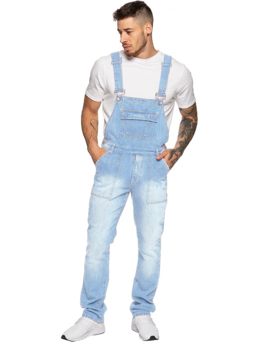 Enzo Herren Latzhose aus blauem Denim - Image 1