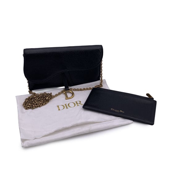 Dior Leder Geldbörse Satteltasche mit Kette - Image 2
