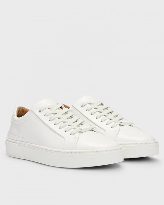 BOSS Orange Gary Tenn Mens Leather Low-Top Trainers with Branded Lace Loop NOS - Image 3