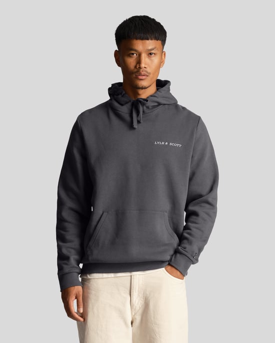 Lyle & Scott - Sweat � capuche brod� en gris fonc� - Image 1