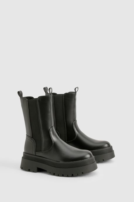 Wide Fit Chunky High Ankle Chelsea Boots - Image 2