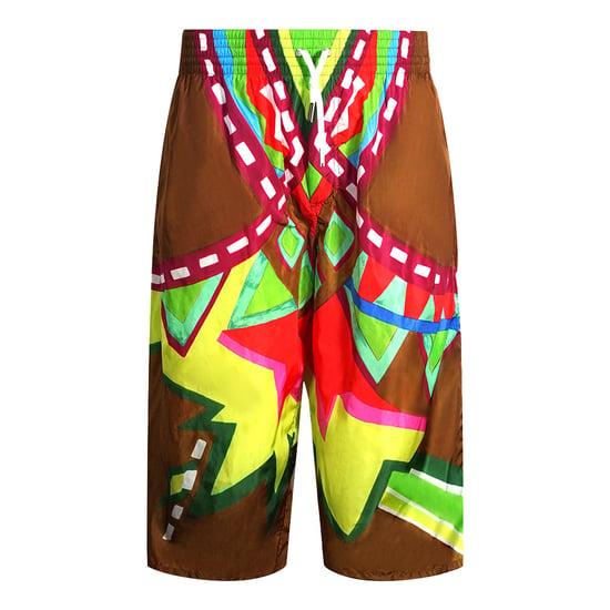 Dsquared2 Colourful Abstract Design Brown Over sized Swim Shorts - Image 1