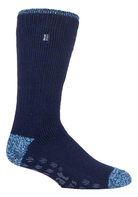 Heat Holders Mens Twist Stripe Patterned Fleece gefüttert Slipper Socken - Image 1