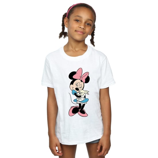 Disney Girls Minnie Mouse Bunny Hug Cotton T-Shirt (White)