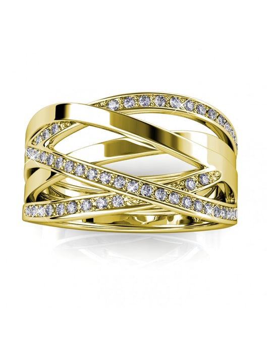 Criss Cross Ring - Gold und Kristall - Image 4