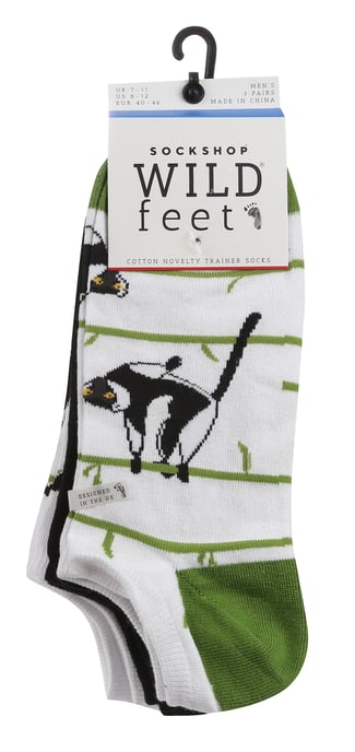 Wild Feet - 3 Pack Herren Neuheit gemusterten Baumwolle Trainer Socken - Image 2