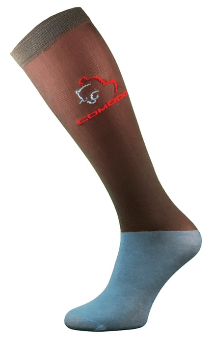 COMODO - Femme Chaussettes Equitation | Chaussettes Hautes Longues pour Eté - Brun - Image 1