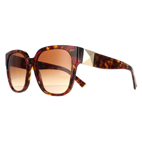 Valentino Square Womens Red Havana Brown Gradient VA4111 Sunglasses