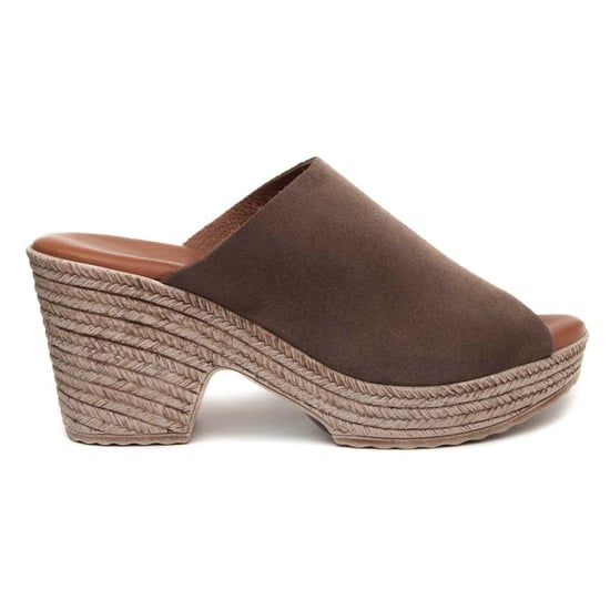 Confortable wedge sandal Purapiel in Taupe