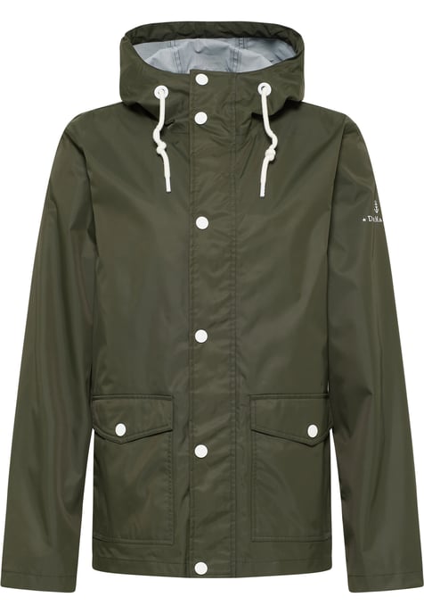 Dreimaster Regenjacke mit einem dezenten Print auf der Oberstoffrückseite Herren Dunkeloliv - Image 1