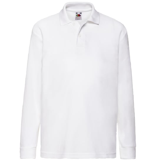 Fruit of the Loom Kinder Polo Shirt, Langarm (Weiß) - Image 1