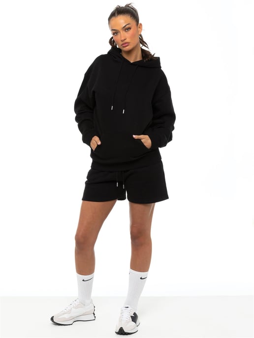 Enzo Womens Oversized Hoodie Trainingsanzug mit Shorts - Image 1