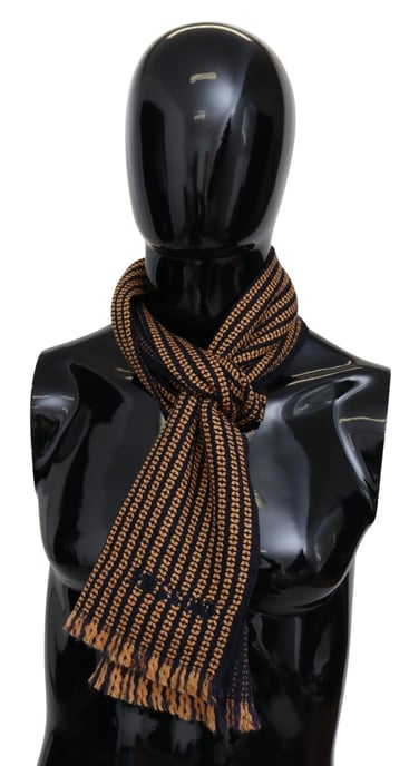 MISSONI ORANGE 100% Laine à motifs de laine Unisexe Wrap Scraf's Scarf - Image 1