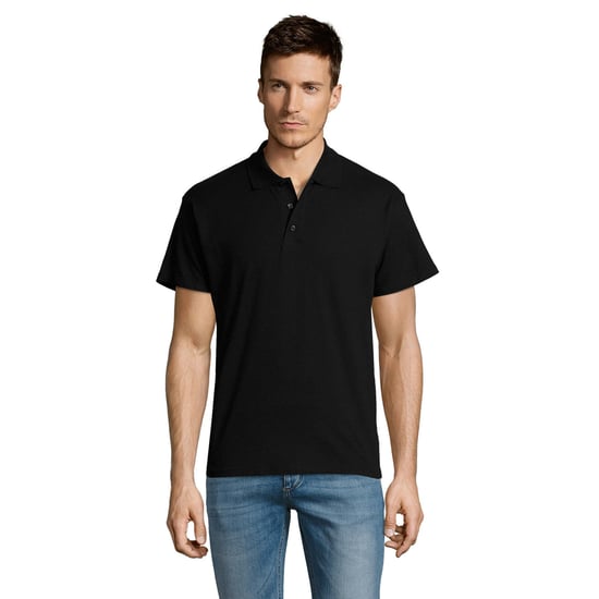 SOLS Herren Sommer II Pique Kurzarm-Poloshirt (Schwarz) - Image 3