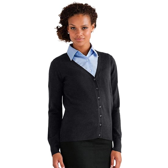 Russell Collection Damen Strickjacke mit V-Ausschnitt (Anthrazit meliert) - Image 3
