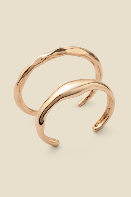 Gold Set Of Two Bangle Bracelets