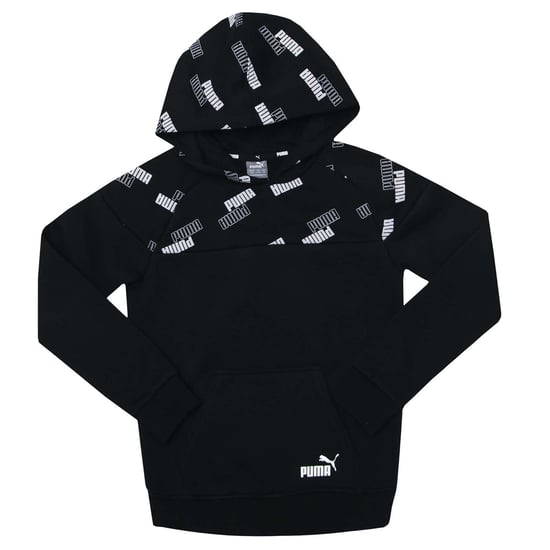 Boy's Puma Junior Power Print Hoody in Black