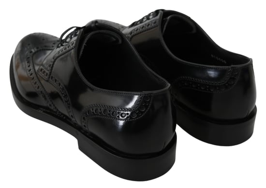 Dolce & Gabbana Schwarze Leder Derby Formelle Brogue-Schuhe - Image 5