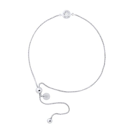 Diamond Bracelet Solitaire 0.02 0.50 Cts Cts Illusion White Gold
