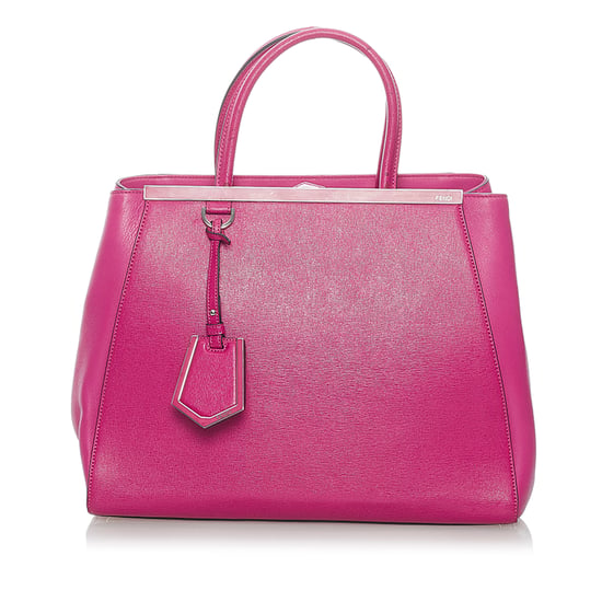 Vintage Fendi 2Jours Leather Satchel Pink