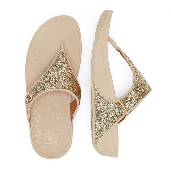 Damen Fit Flop Lulu Glitter Zehenstegsandalen in Gold - Image 6