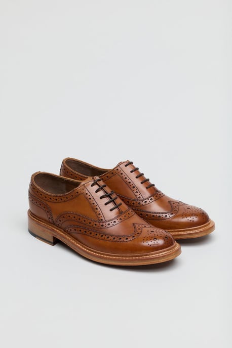 Ben Sherman Sugarman Brogue Leder Herren Braune Schnürschuhe - Image 1