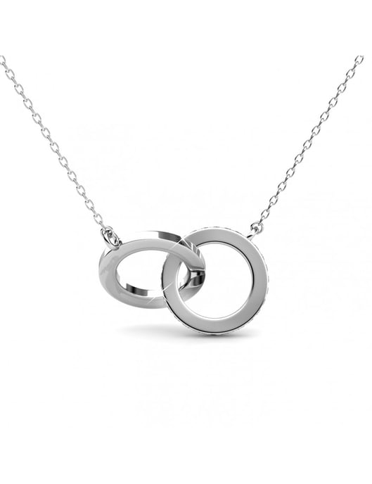Circle Twin Halskette - Silber und Kristall - Image 5