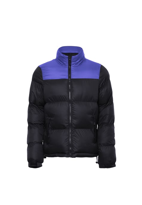 Mo Wattierte Steppjacke Herren Schwarz Kobalt - Image 3