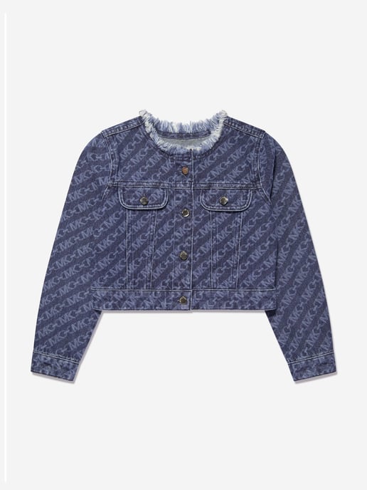Michael Kors Girls Logo Denim Jacket in Blue