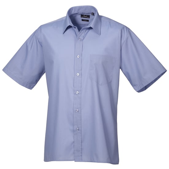 Premier Popelin Herren Hemd, kurzärmlig (Mittelblau) - Image 1