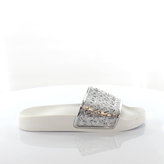 Slydes Sky Womens White/Silver Sliders