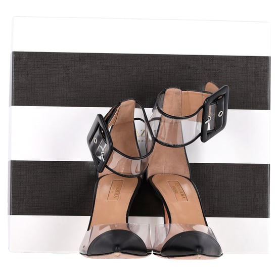 Aquazzura PVC Knöchelriemen Sandalen aus schwarzem Leder - Image 3