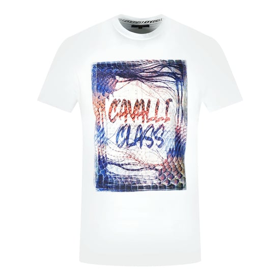 Cavalli Class Box Logo Weißes T-Shirt - Image 1