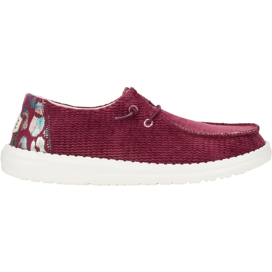HEYDUDE Wendy Corduroy Leo Polyester Damen Burgundy Loafers - Image 6