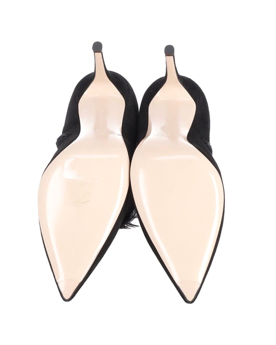Gianvito Rossi Stiefeletten mit Fellfutter aus schwarzem Wildleder - Image 6