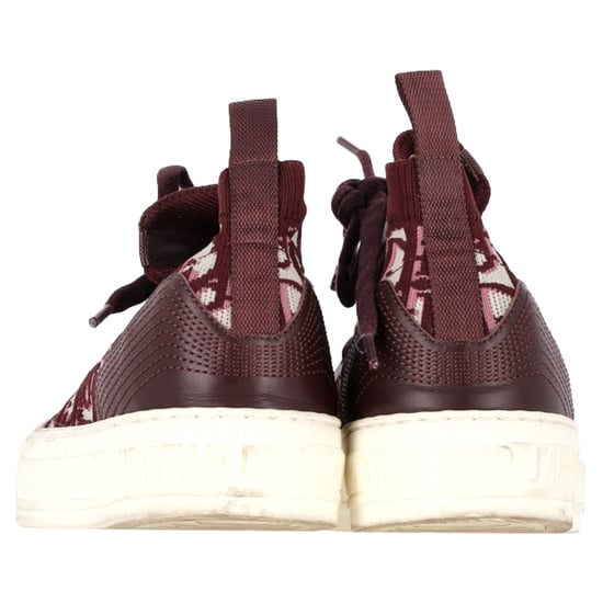 Christian Dior Walk 'n' Dior Strick-High-Top-Sneaker aus burgunderrotem Leder und Polyester - Image 5