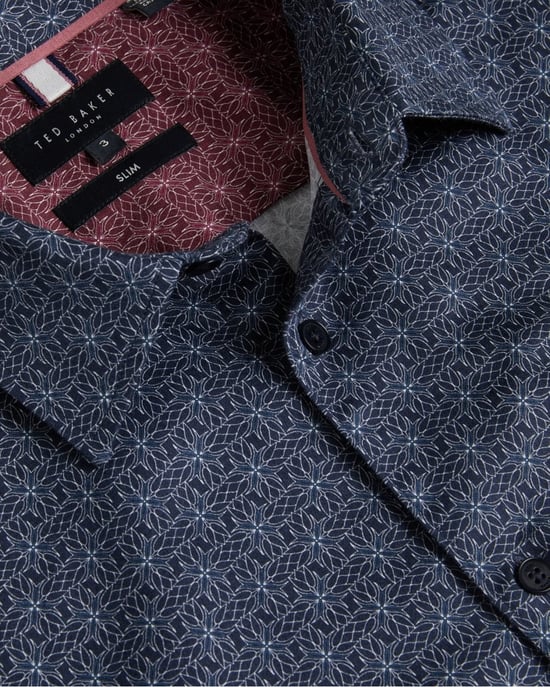 Ted Baker Pavia Mens Long Sleeve Geometric Star Print Shirt