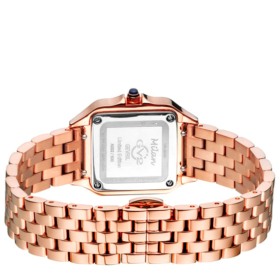 GV2 Milan Damen 12111B Schweizer Quarz Rose Gold Edelstahl Diamant Uhr - Image 3