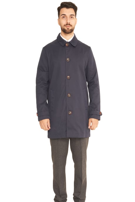 Harry Brown Men's Navy Blue Single Breasted Trench Coat