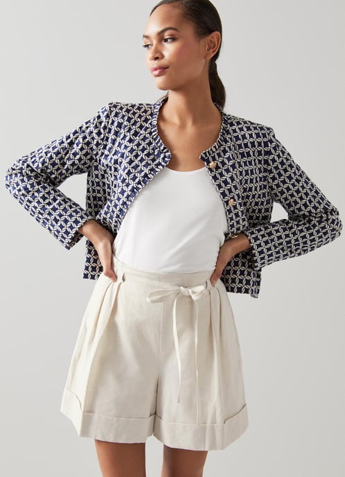 LK Bennett Nia Shorts, Ecru