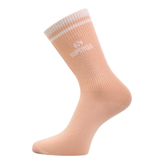 Superga Chaussettes unisexes adultes en tricot côtelé (paquet de 3) (Pêche/Blanc/Tan) - Image 4