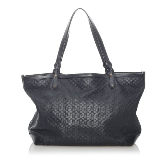 Vintage Gucci Microguccissima Craft Leather Tote Bag Black - Image 1