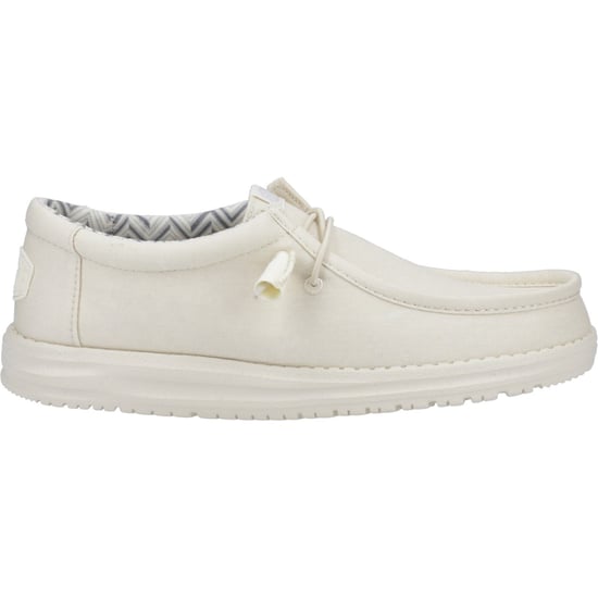 HEYDUDE Wally Canvas 100% Baumwolle Herren Stein Weiß Bootsschuhe - Image 5