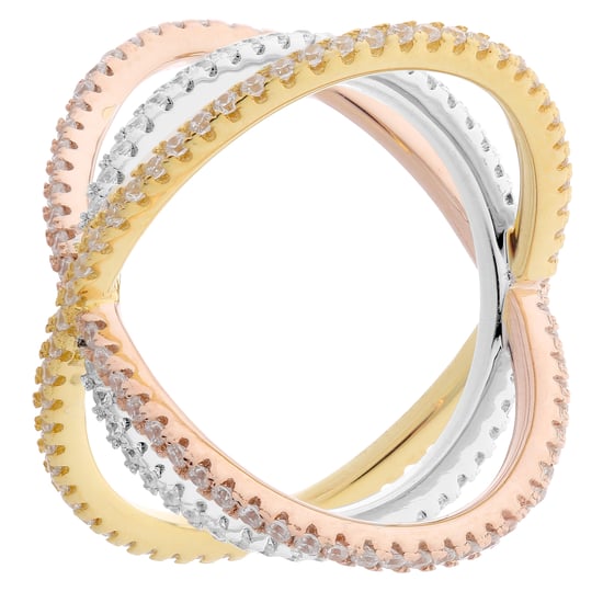 Orphelia Damen-Ring aus 925er Sterlingsilber, Gold/Silber/Roségold, ZR-7280 - Image 2