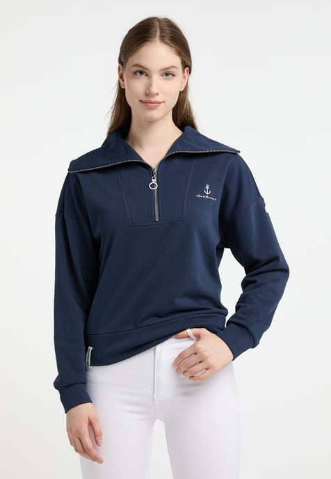 Dreimaster Oversized Sweatshirt Damen Dunkelmarine - Image 2