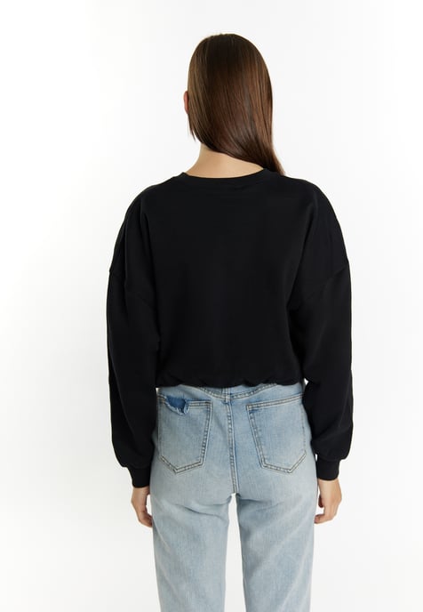 Mymo Sweatshirt kurz Damen schwarz - Image 4