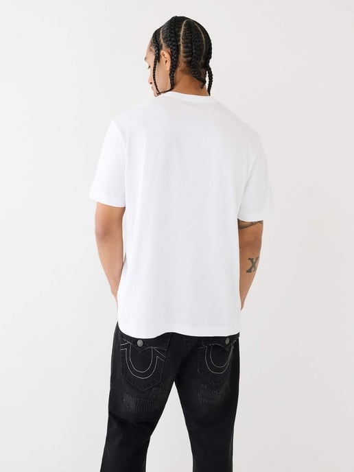 Relaxed Buddha Applique Tee in White
