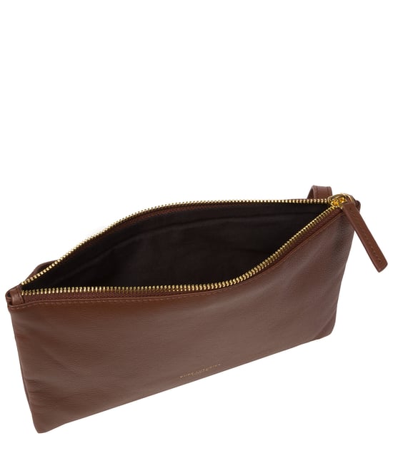 'Anya' Dark Tan Nappa Leather Cross Body Bag