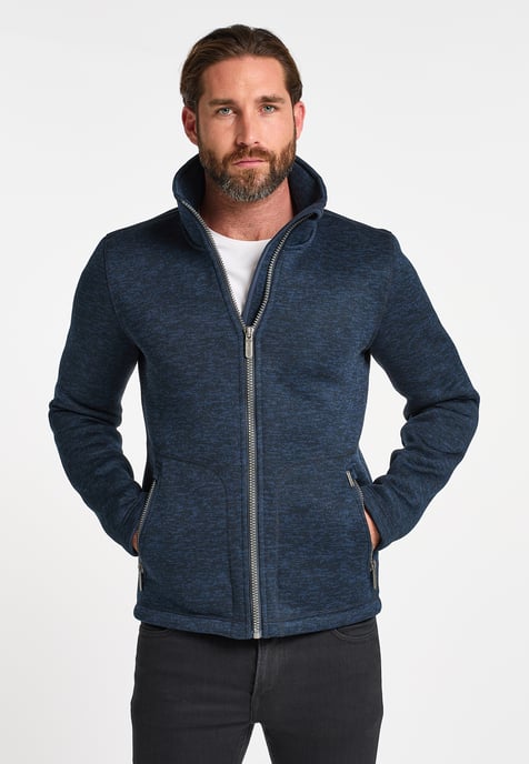 ICEBOUND Strickfleecejacke Herren Marine Melange - Image 2